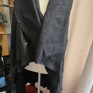 Black Aakasha twosides faux leather vest